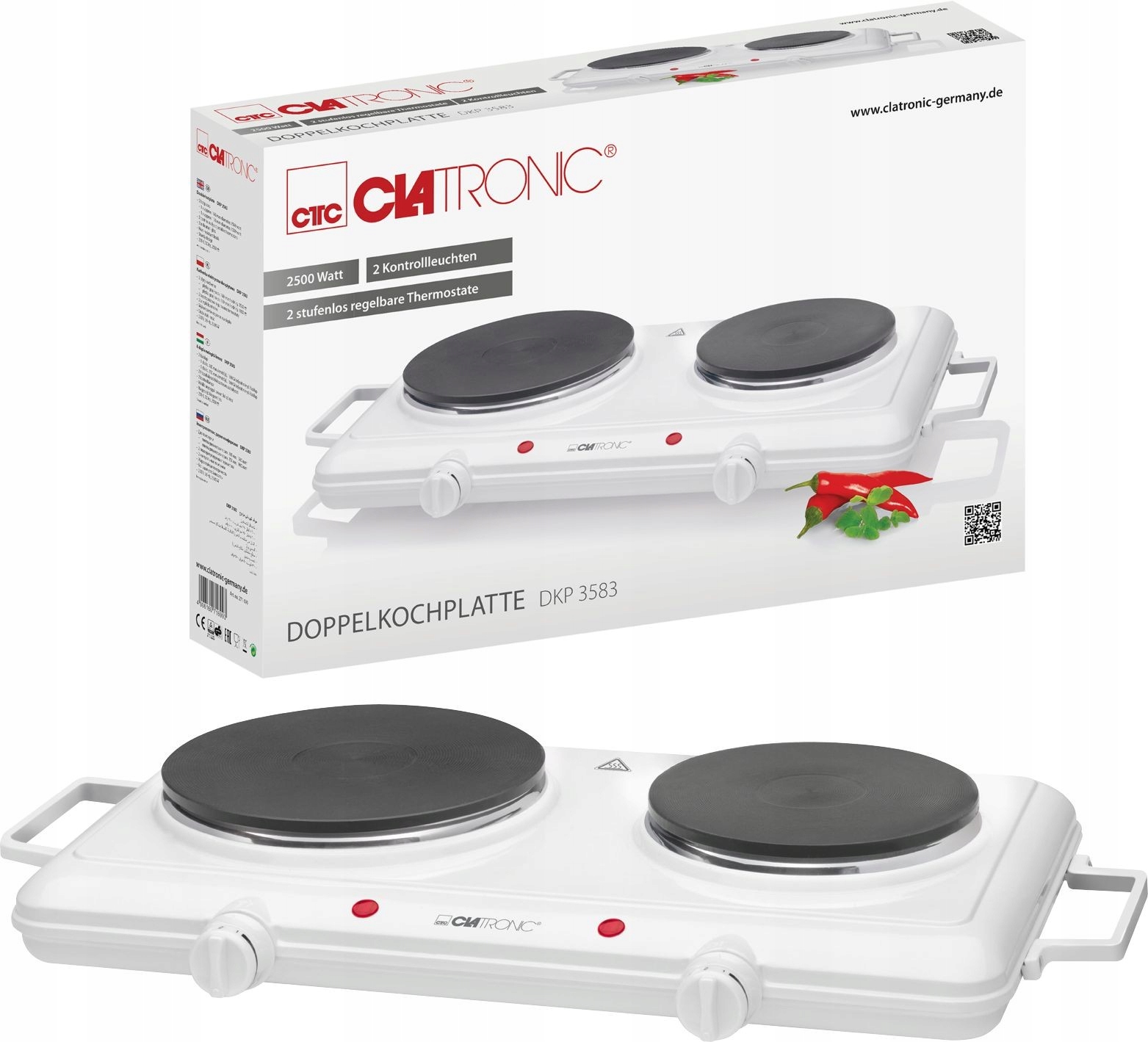 Kuchenka Elektryczna Przenośna Dwupalnikowa Clatro