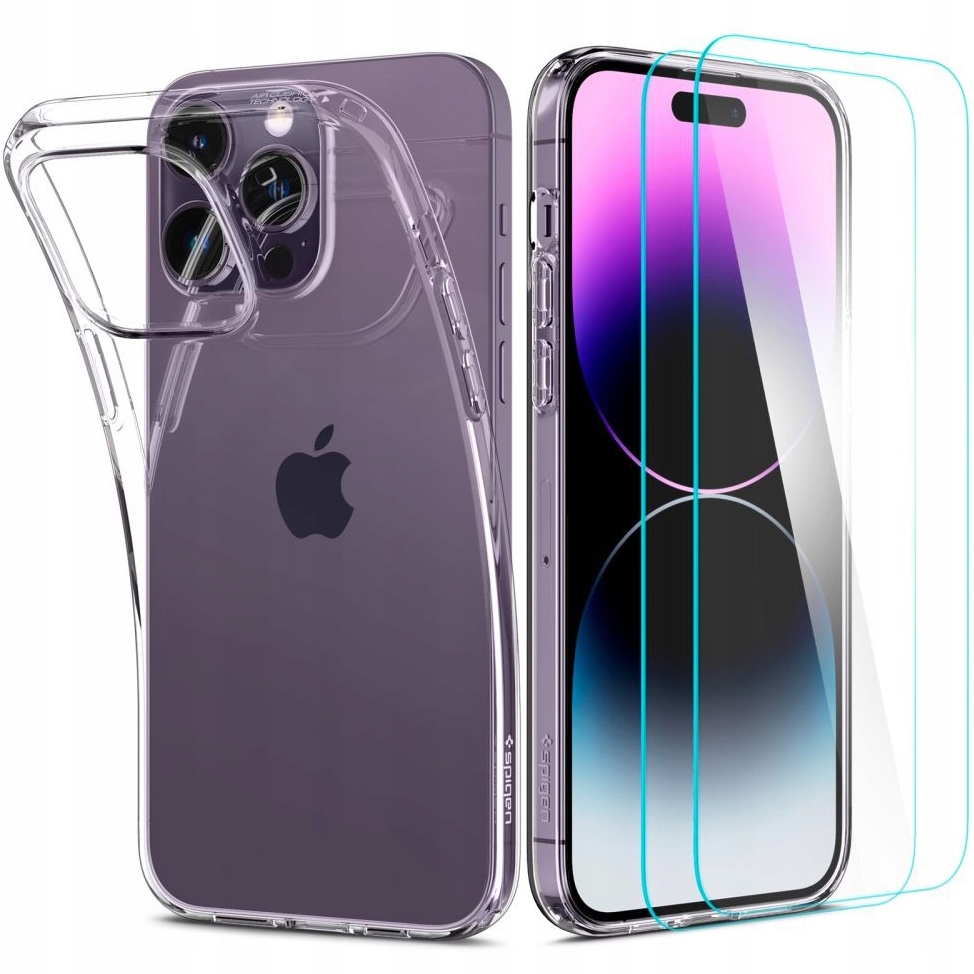 

Etui 2x szkło do iPhone 14 Pro, Spigen Crystal