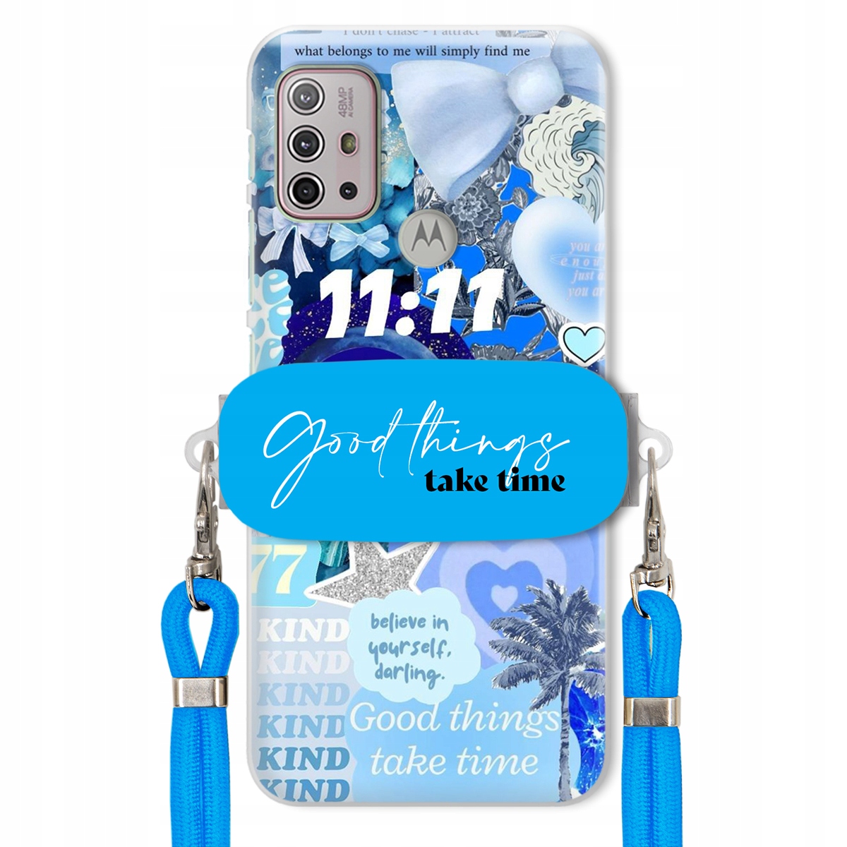 Puzdro pre Motorola G20 Držiak na vodítko Crossbody Good Things Take Time Lata