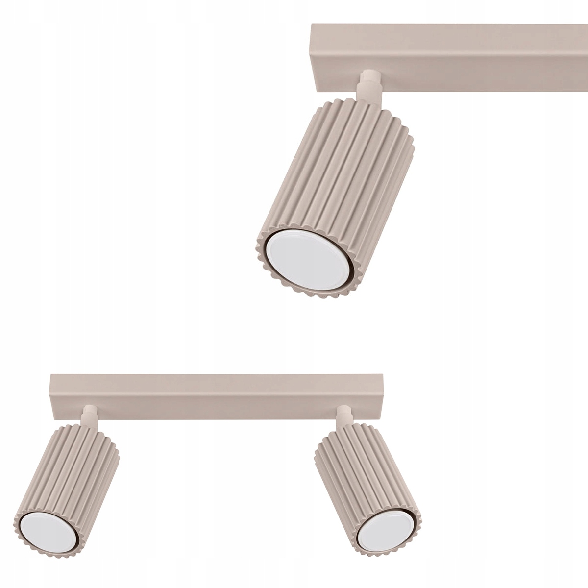 Stropní svítidlo Karbon béžová lišta se dvěma pohyblivými reflektory pro GU10 Sollux