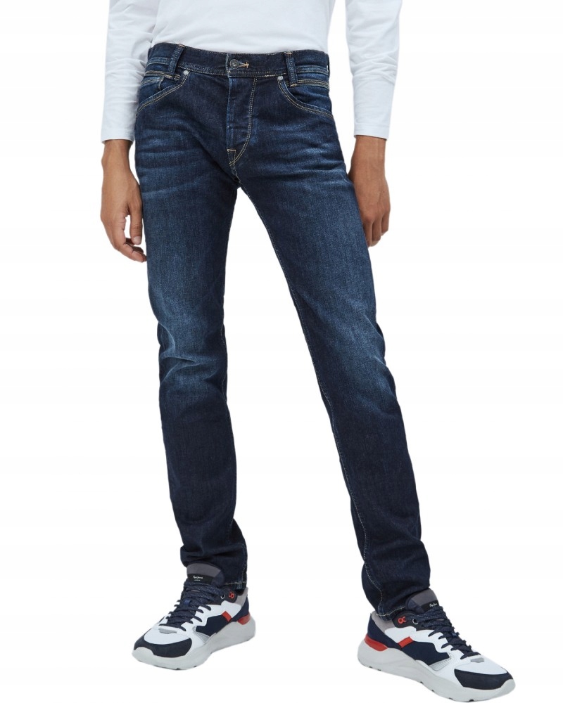 Pepe Jeans Pánské Jednoduché Modré Džíny S Výšivkou 34/32 X_a