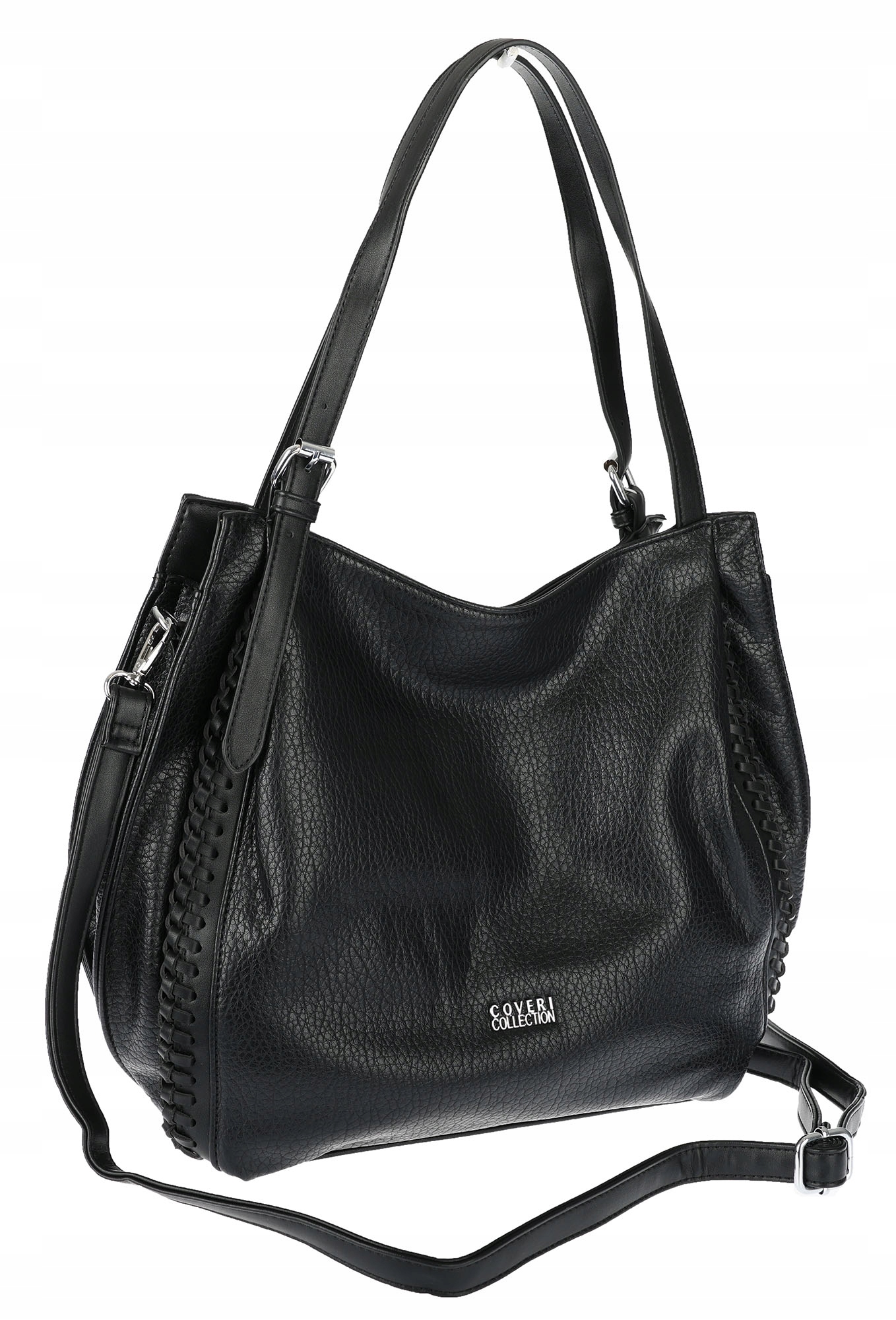 Torebka Damska shopper worek włoska marka coveri collection A4 6702 czarna