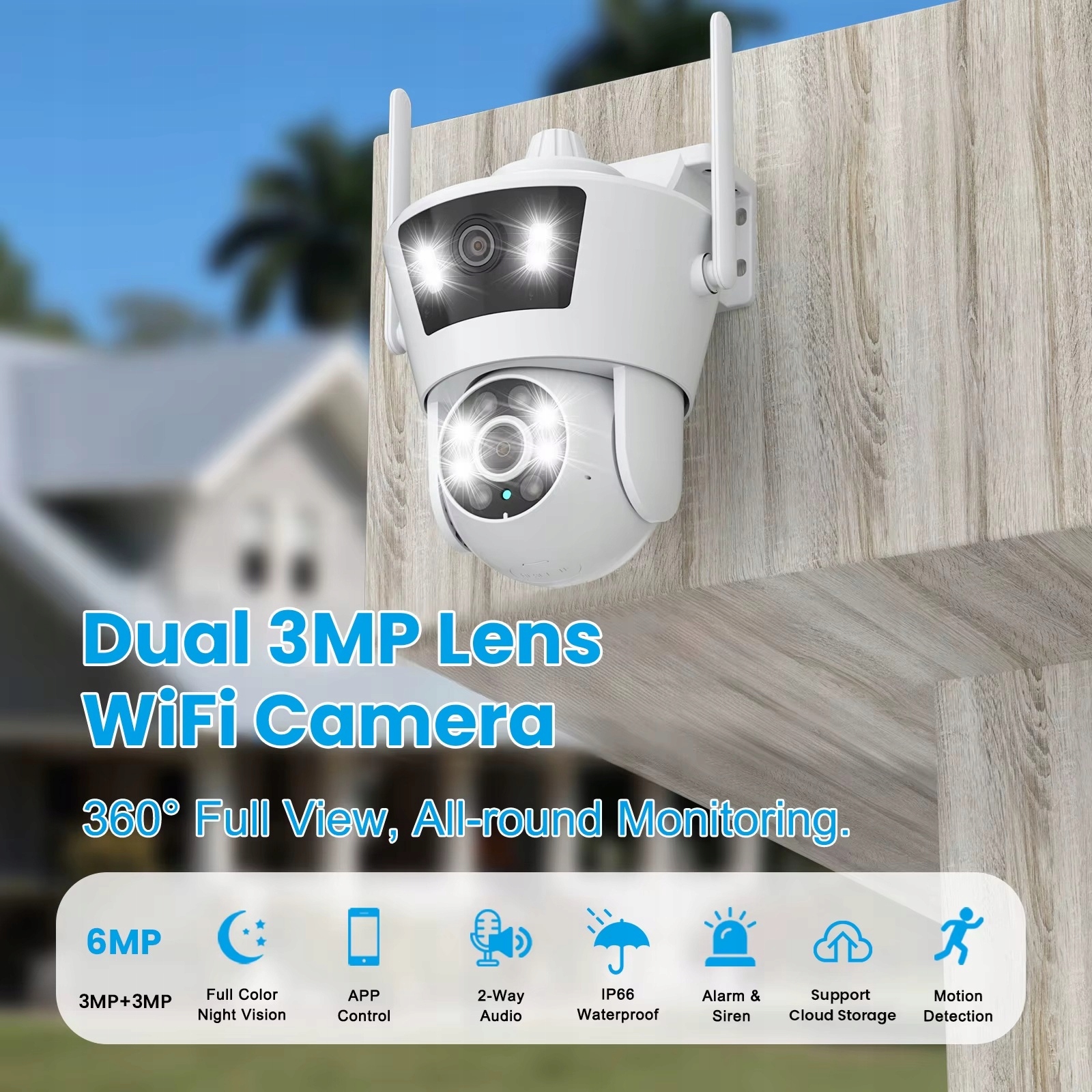 Otočná wifi kamera G-vision Autotracking 6Mpx se dvěma objektivy App Icesee