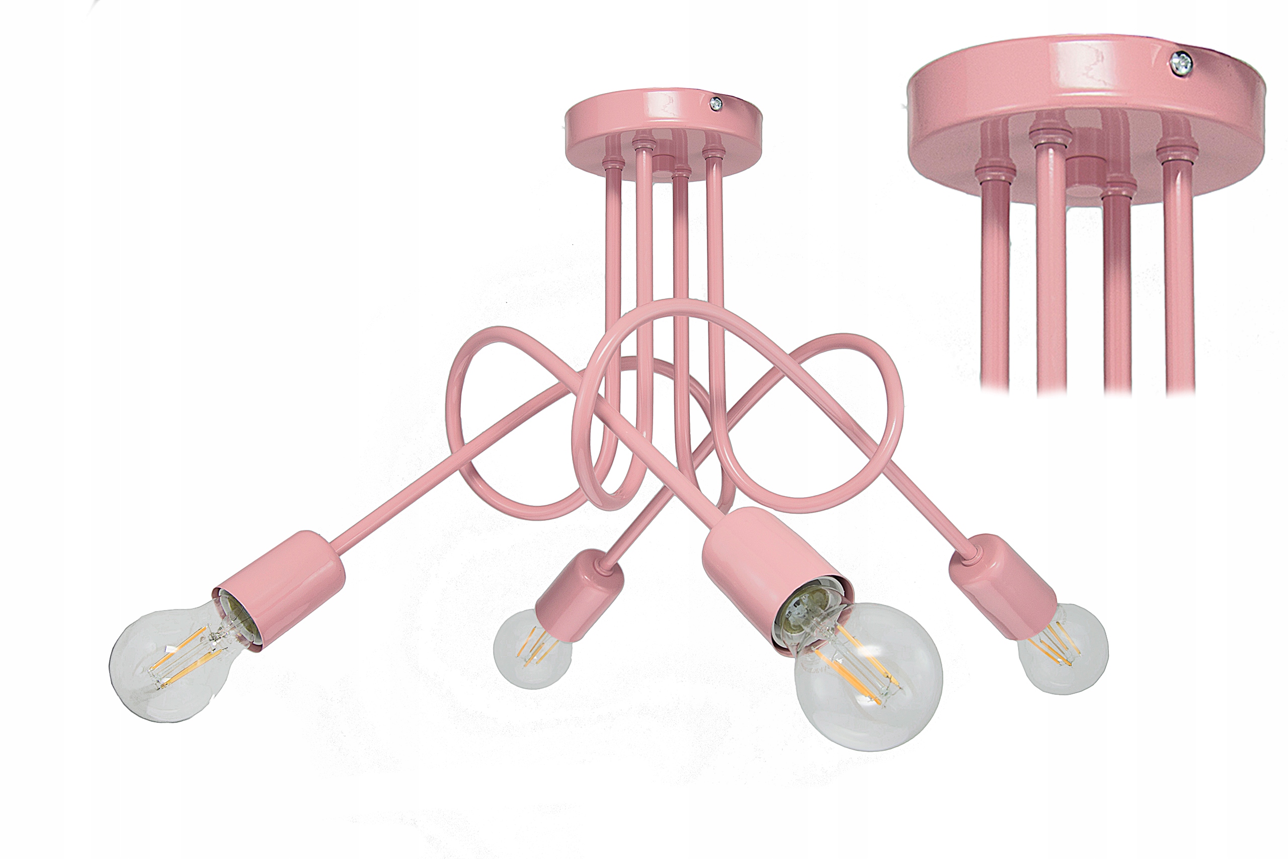 

Lampa Sufitowa Dziecięca Pastel Róż Żyrandol Led