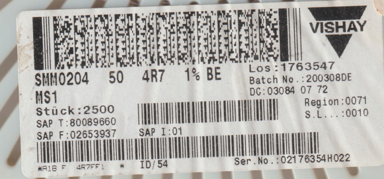 [100szt] 4R7 1% 50ppm rezystor Smd minimelf SMM0204 Draloric low noise