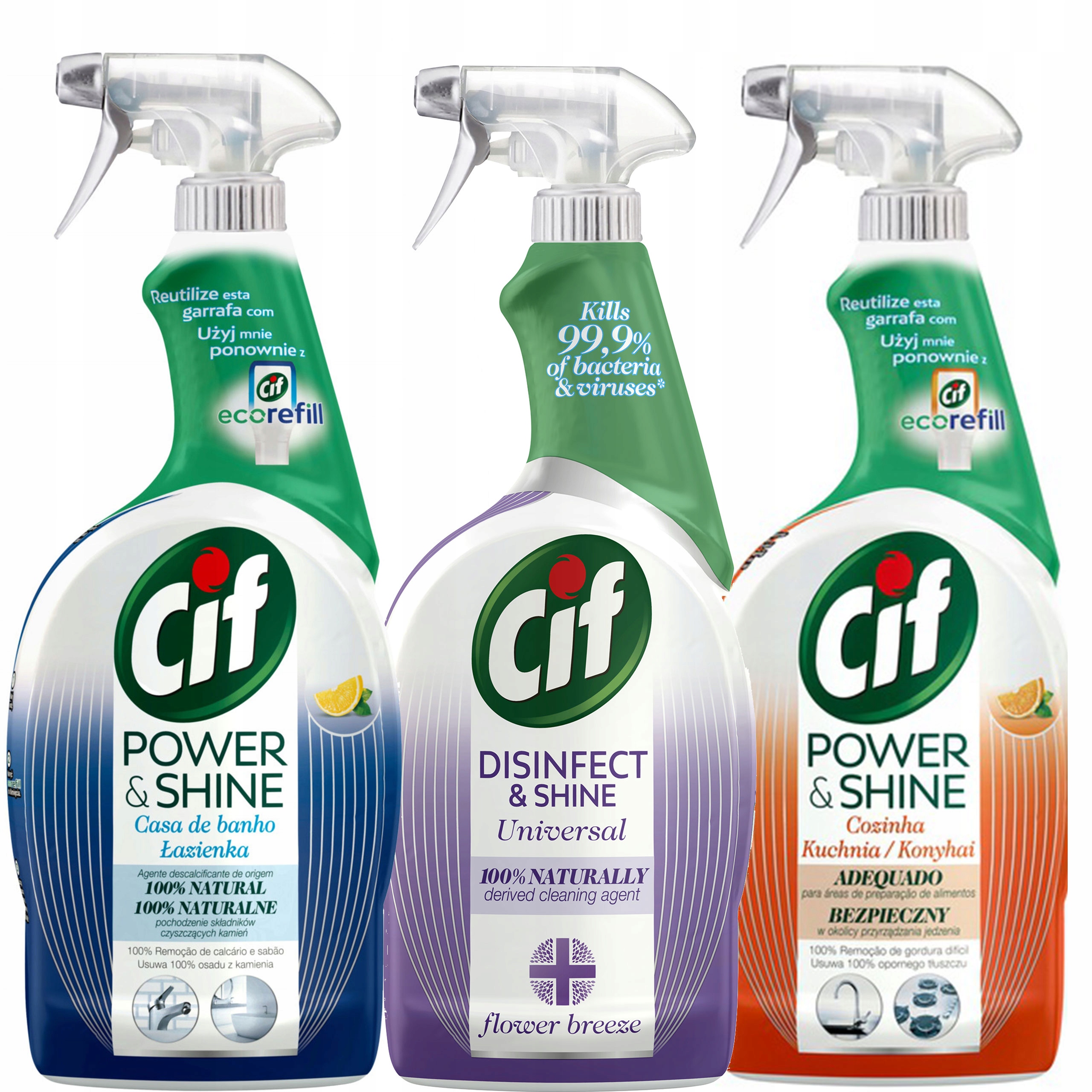 

Zestaw Cif Power&shine Spray MIX 3x750ML