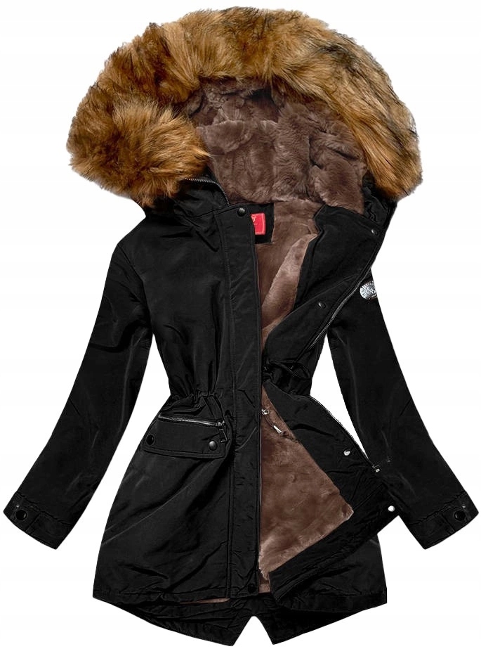 Dámská Parka Na Medvídku M21312 Černá XXL (44)