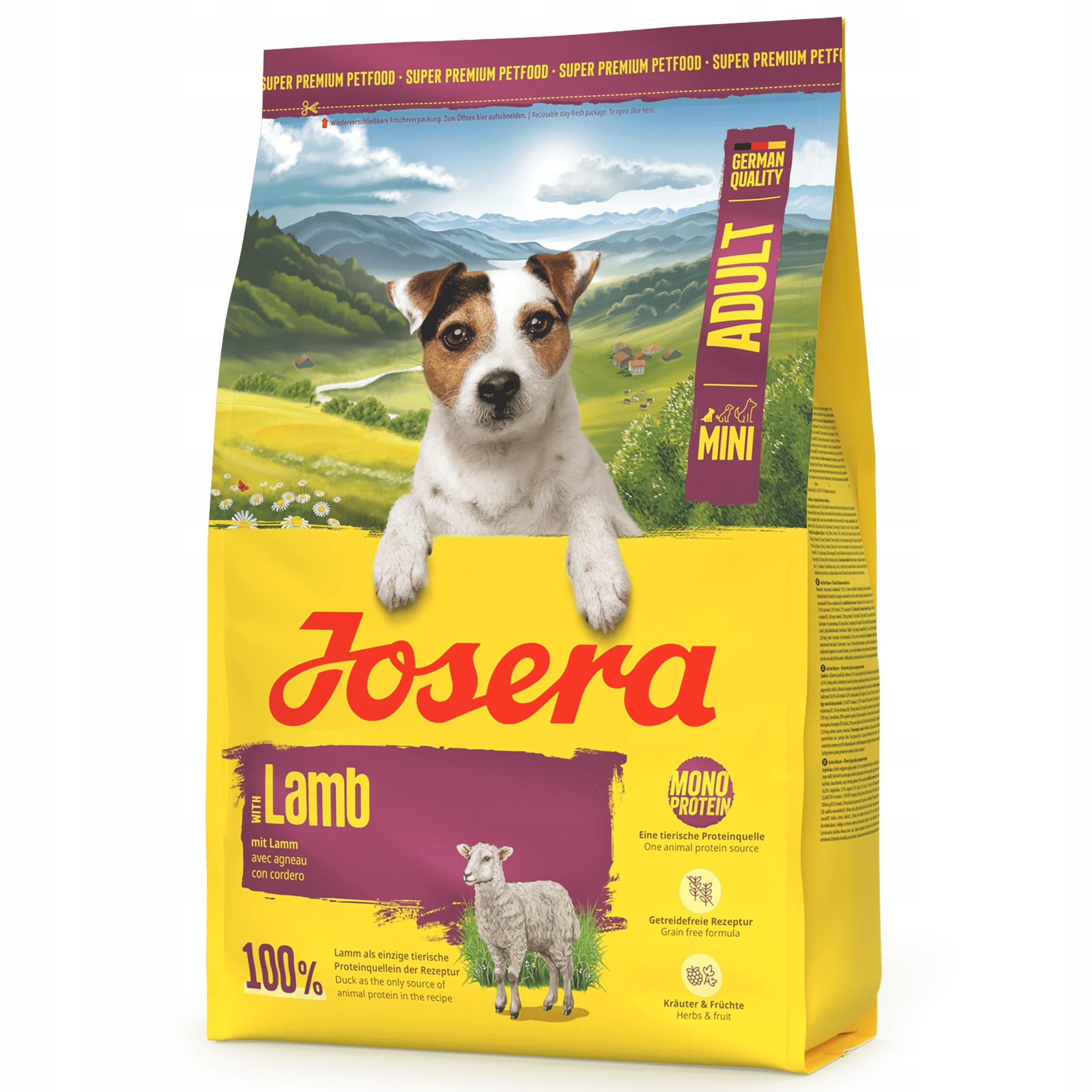 Levně Josera Mini Adult Lamb 3kg Krmivo pro psy malých plemen jehněčí maso bez obilovin
