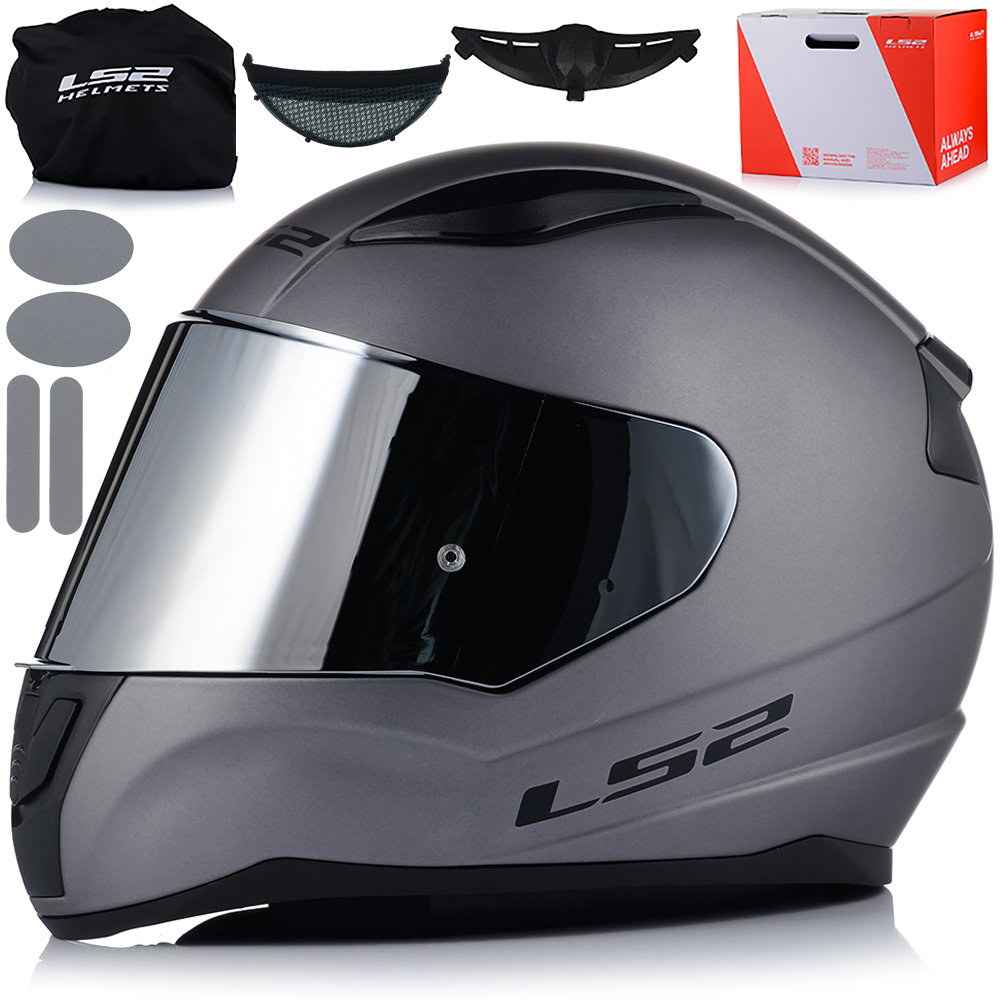 Motocyklová Prilba LS2 FF353 Rapid II Solid Šedá Matná Zrkadlové Sklo