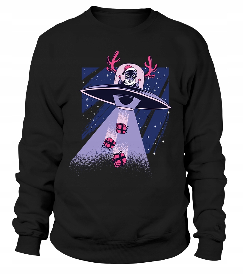 Dámská Mikina Ufo Santa Claus černá, velikost 2XL