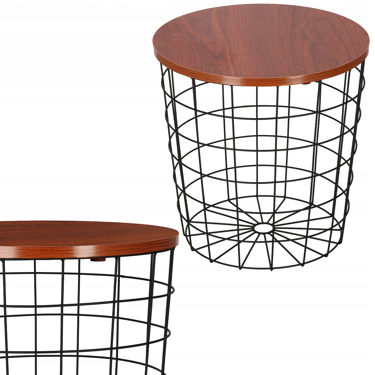

Stolik Kawowy Druciany Industrialny Kosz 40cm Loft