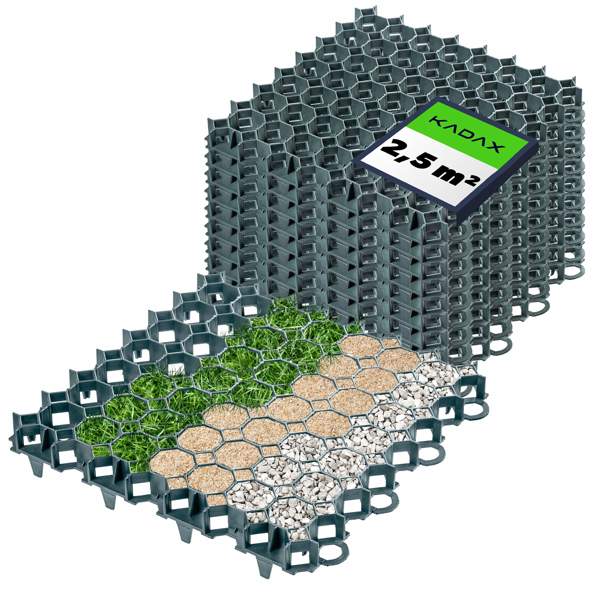 Geokrata Parkovací Mřížka Trávníková 50x50x3,5 10 Ks Zahradní 530 TON/m2