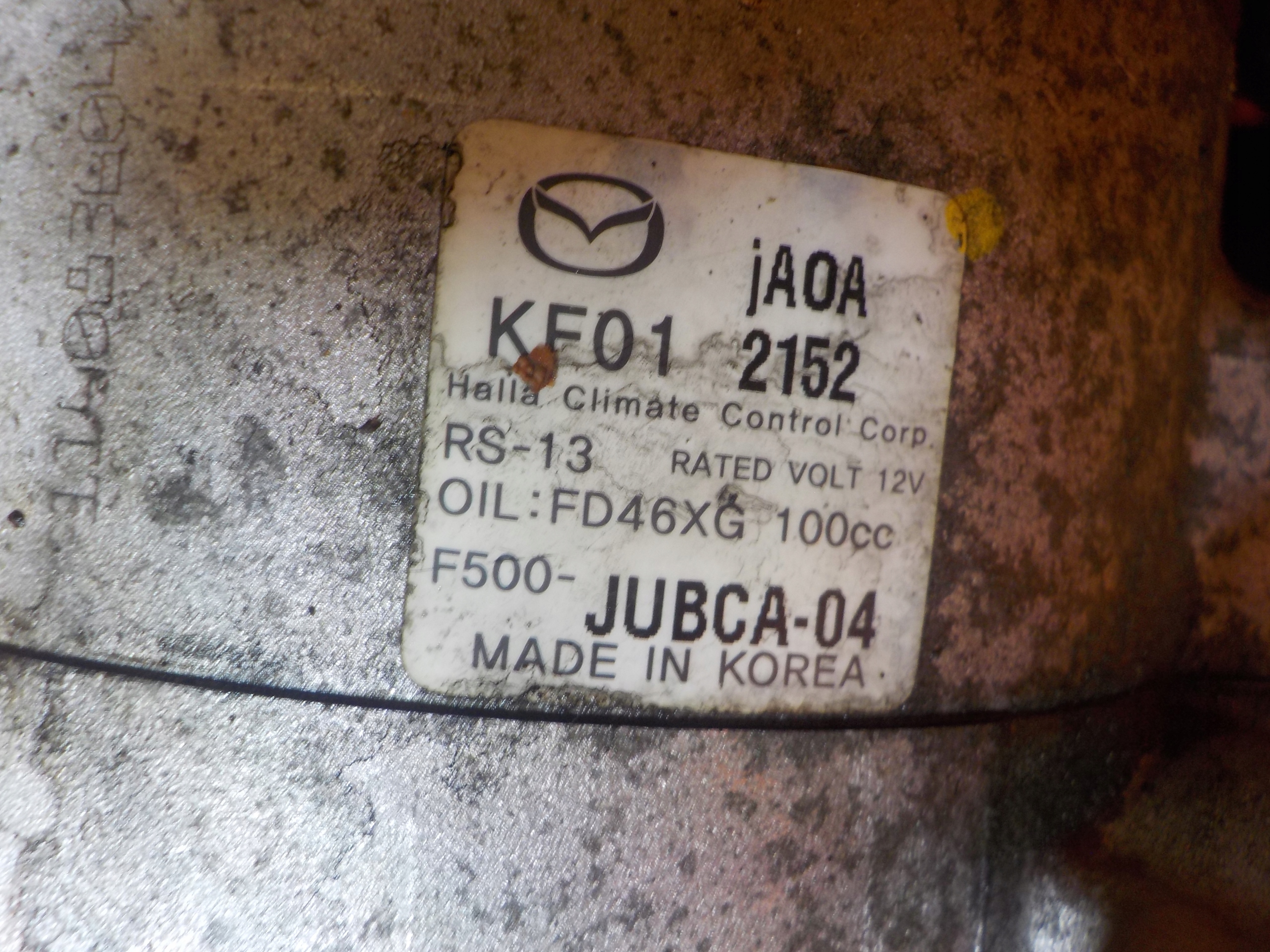 mazda 6 2.2 15r компрессор кондиционера F500-JUBCA-04