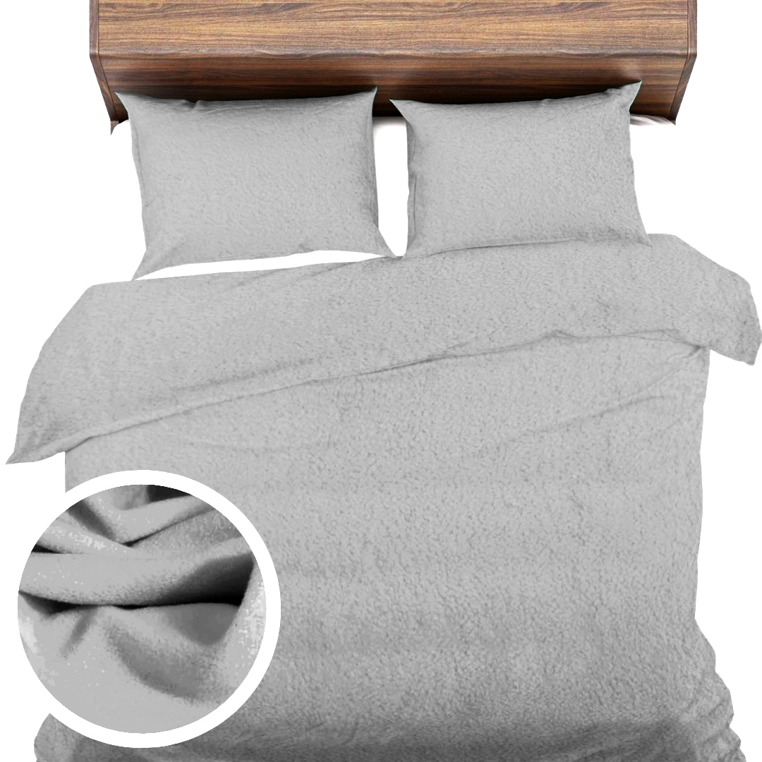 Povlečení Polarové 160x200+2x70x80 Fleece měkké, teplé, příjemné, světle šedé
