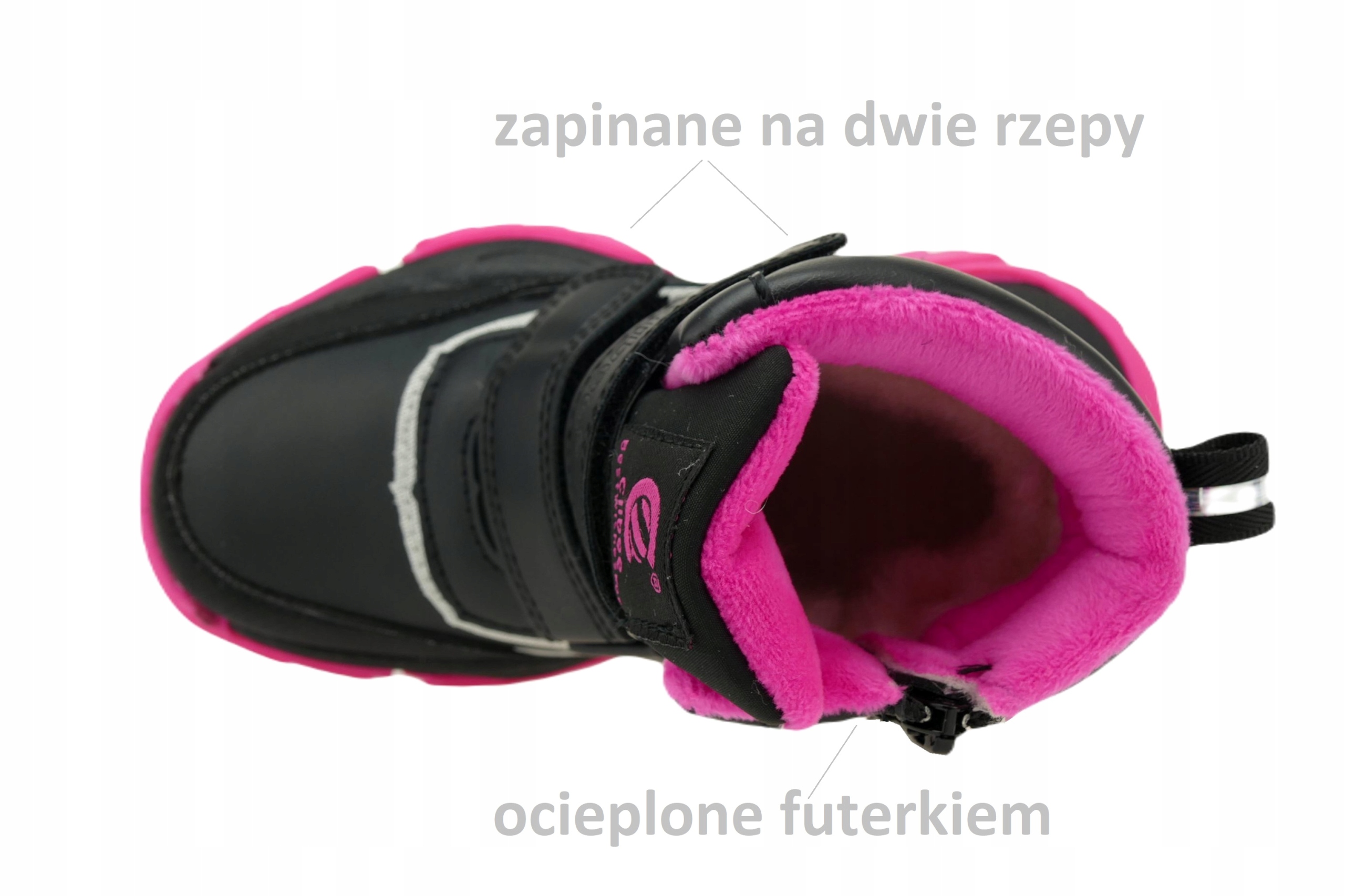BUTY ZIMOWE DZIEWCZĘCE OCIEPLANE ŚNIEGOWCE RZEP 28 Bohater brak