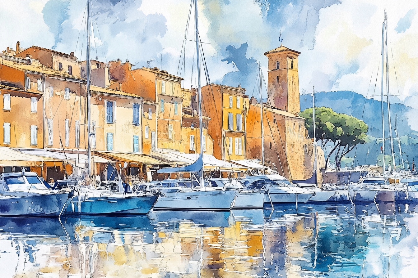 Obraz Na Plátně Canvas Azurové Pobřeží Saint Tropez Marina Jachty 120x80