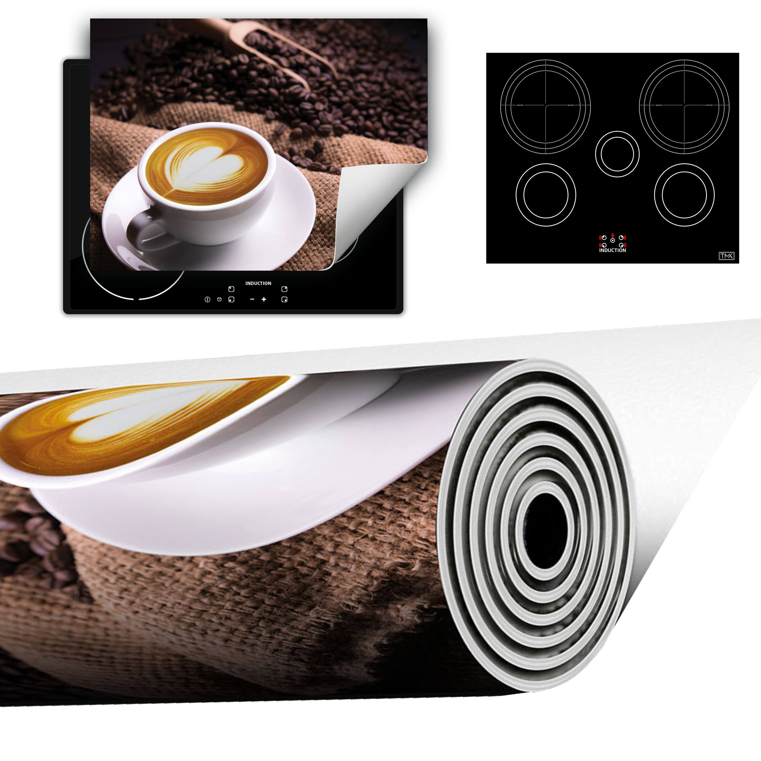 Vinylová Podložka Do Kuchyně Více Místa 70x52 káva srdce