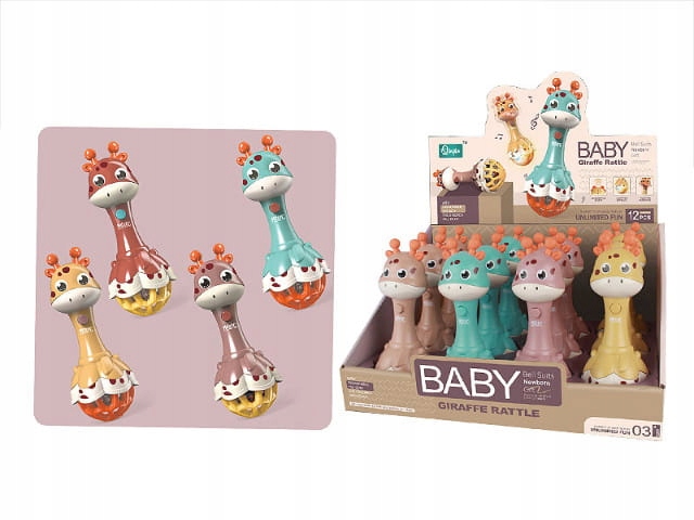 GRZECHOTKA SENSORYCZNA GRYZAK ŚWIATŁO DŹWIĘK 17 CM Materiał guma plastik