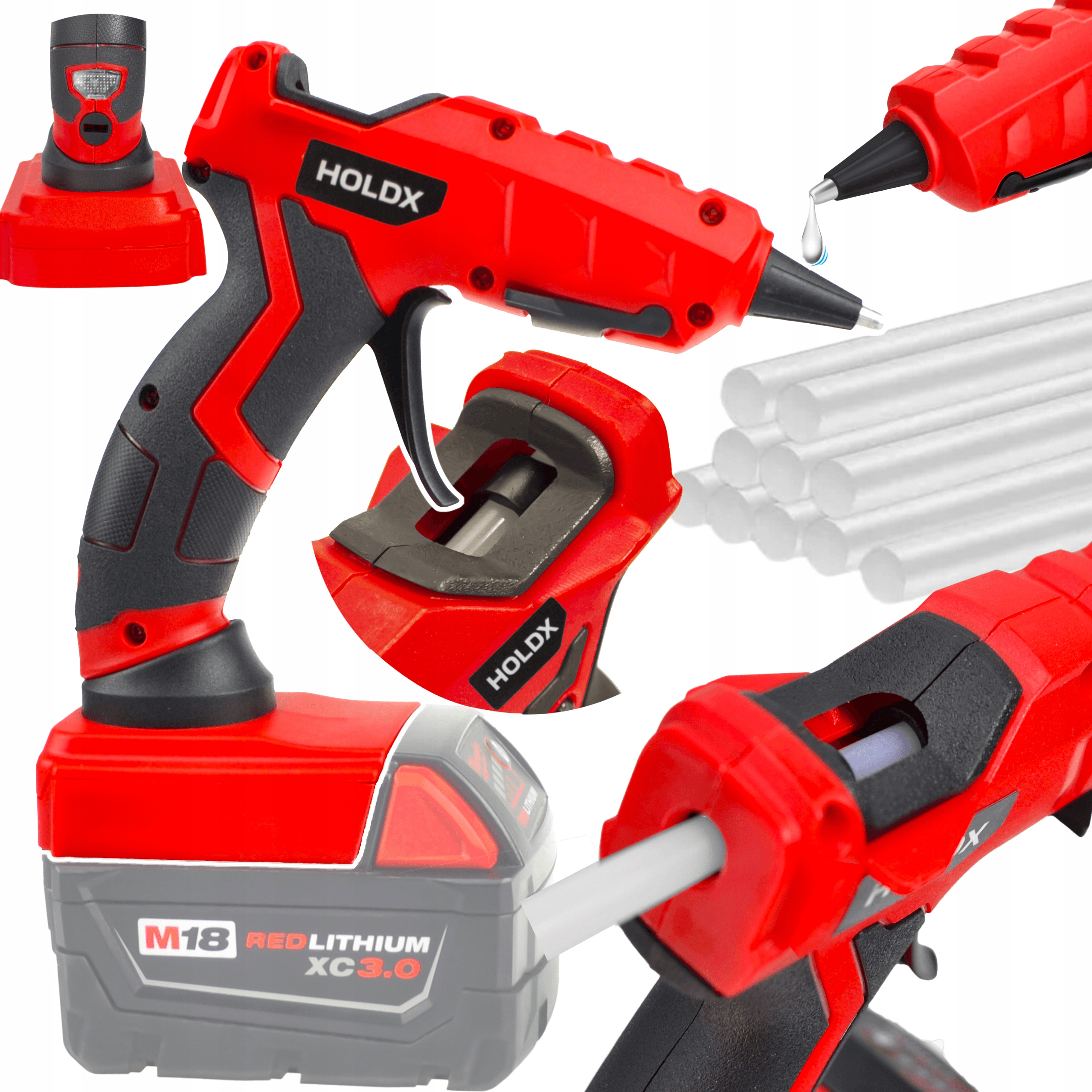 Teplovzdušná Pistole Na Lepidlo Pro Baterie Milwaukee 18V Lepidlo Bonus