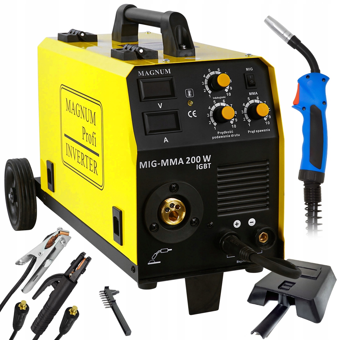 Spawarka Mig Mag Magnum 200W Mma Mag Igbt podwozie 180A 60% migomat