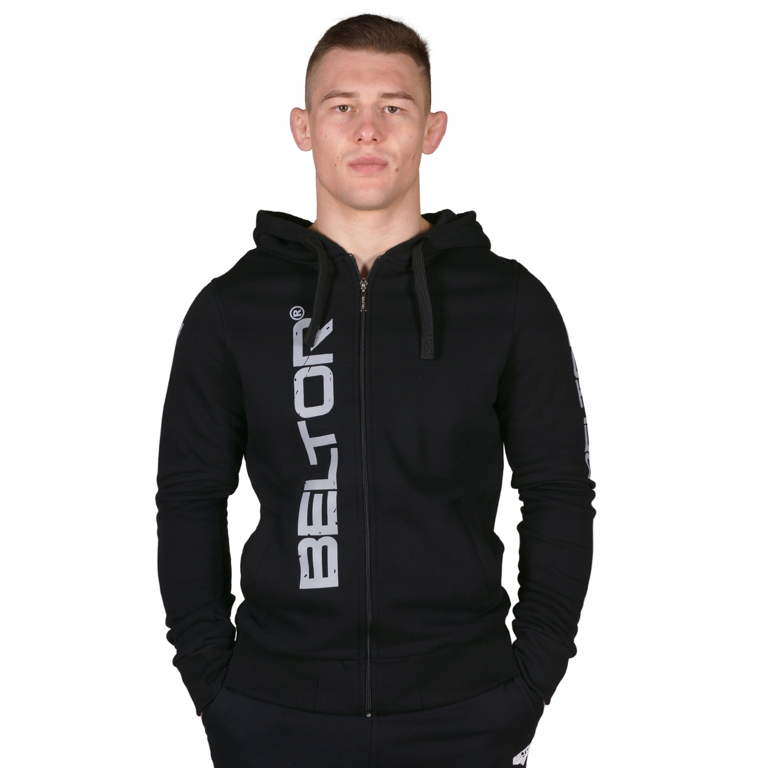 Beltor Bluza Sportowa Zapinana Original Zip Hoodie Black Czarna Rozmiar S