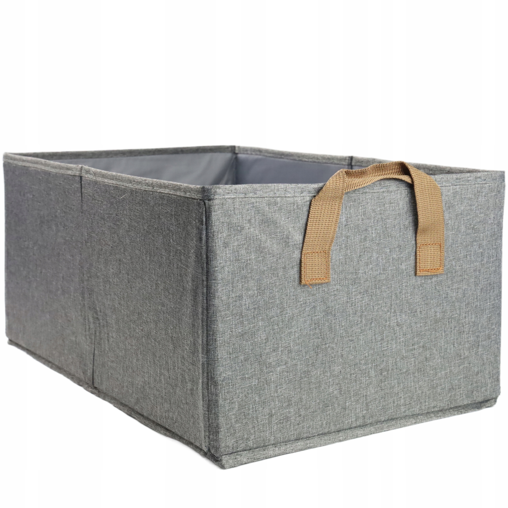 SKŁADANY KOSZ MATERIAŁOWY SZARY 40x27x17CM Z UCHWYTAMI ORGANIZER POJEMNIK