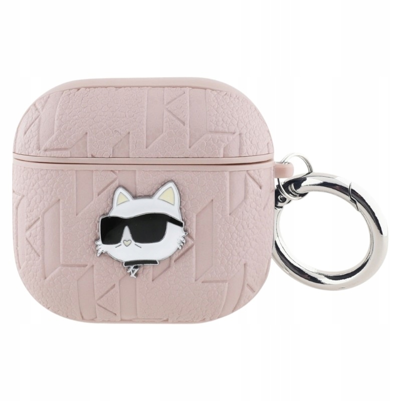 Karl Lagerfeld Monogram Choupette Head Pouzdro pro AirPods 4 (růžové)