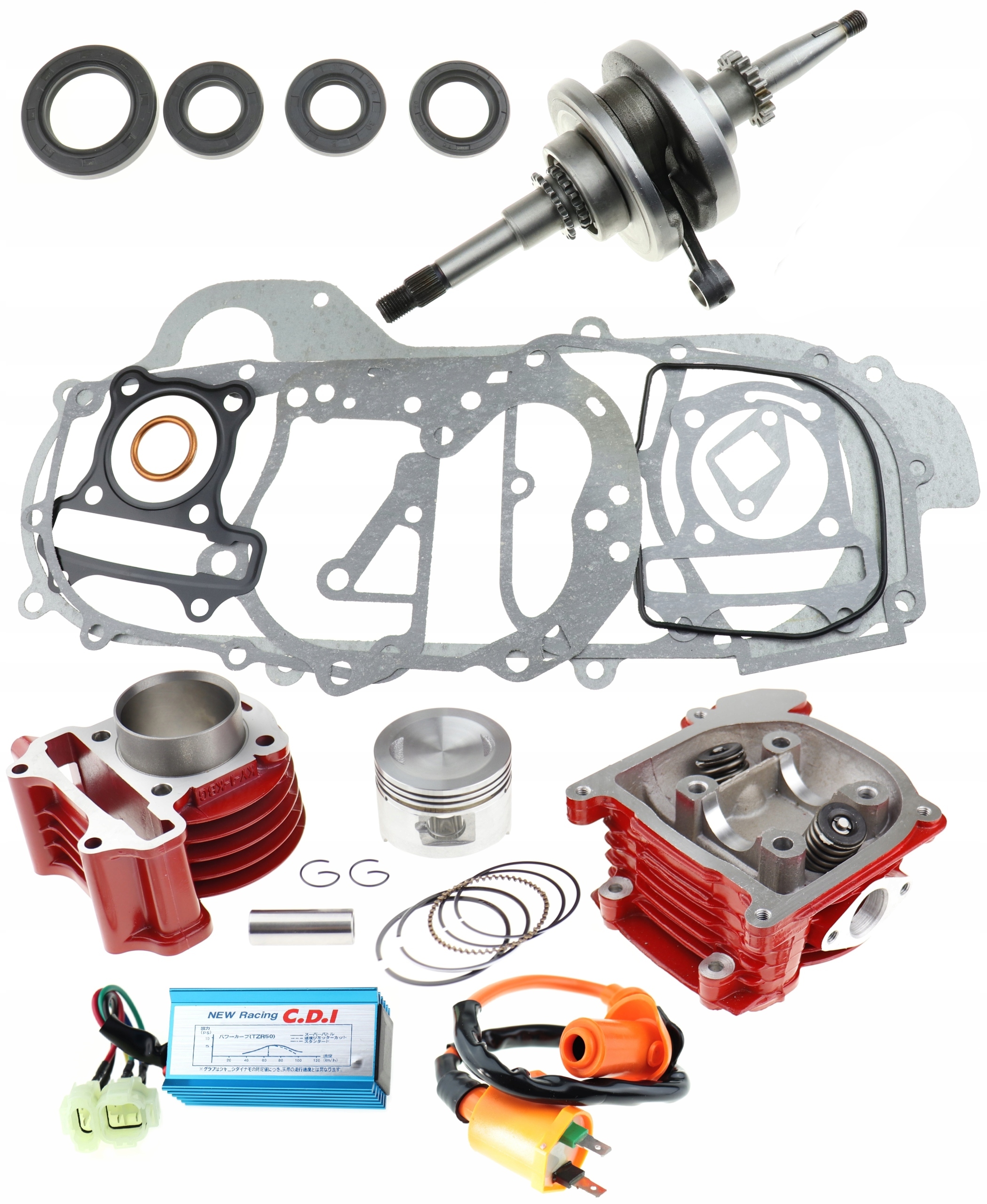 

Cylinder 80 Głowica Wał Cewka Skuter 4T Tłok GY6