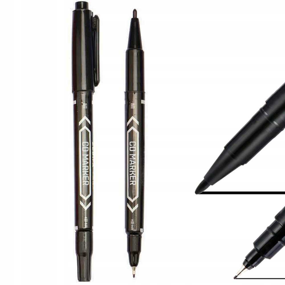 MARKER CIENKOPIS PISAK DWUSTRONNY DO PŁYT CD DVD permanentny