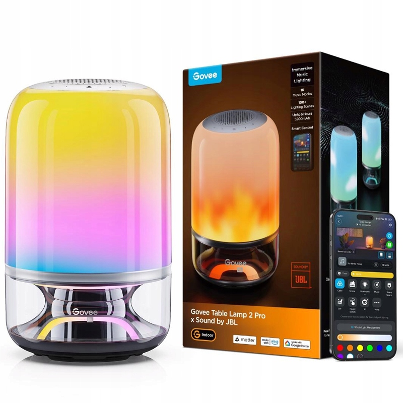 Led Lampa Govee Table Lamp 2 Pro x Sound by Jbl H60200F1 Stolná Led lampa