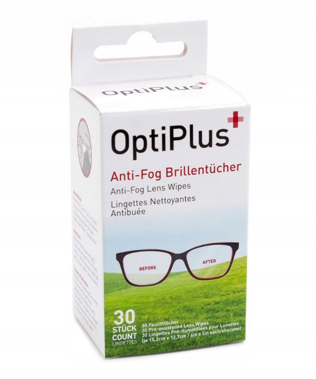 CHUSTECZKI NAWILŻANE PRZECIW PAROWANIU OKULARÓW OptiPlus 30szt