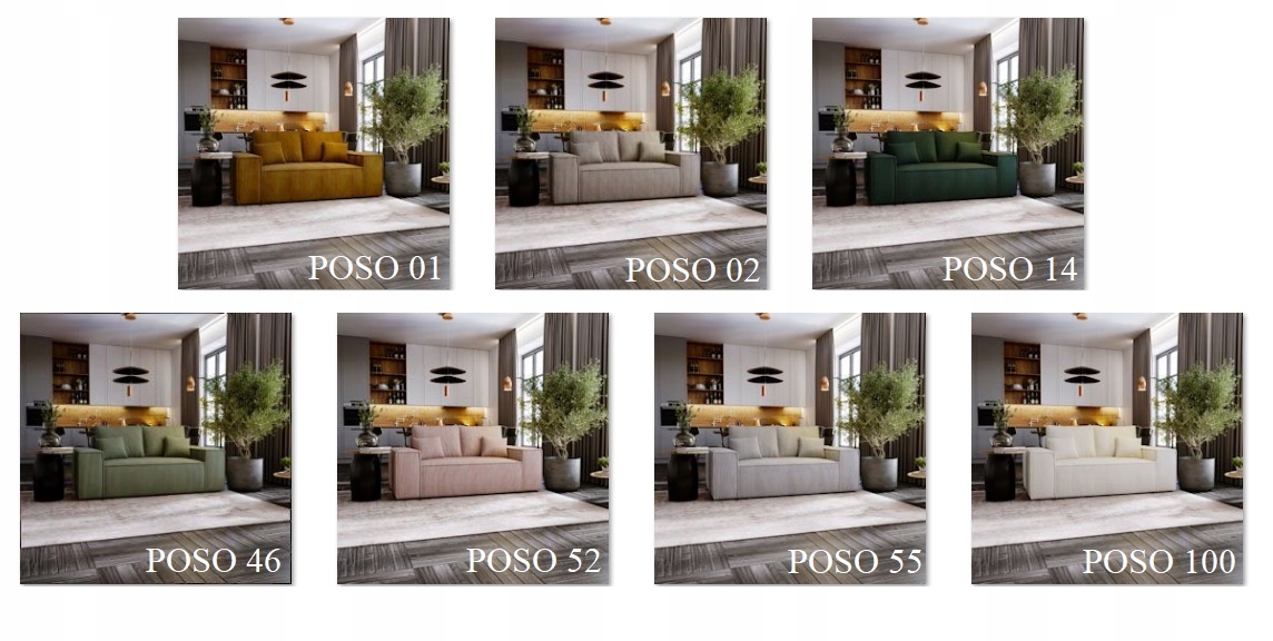 Rozkładana amerykanka sprężyny kanapa poso LAGA S Powierzchnia spania – długość (cm) 151-160 cm