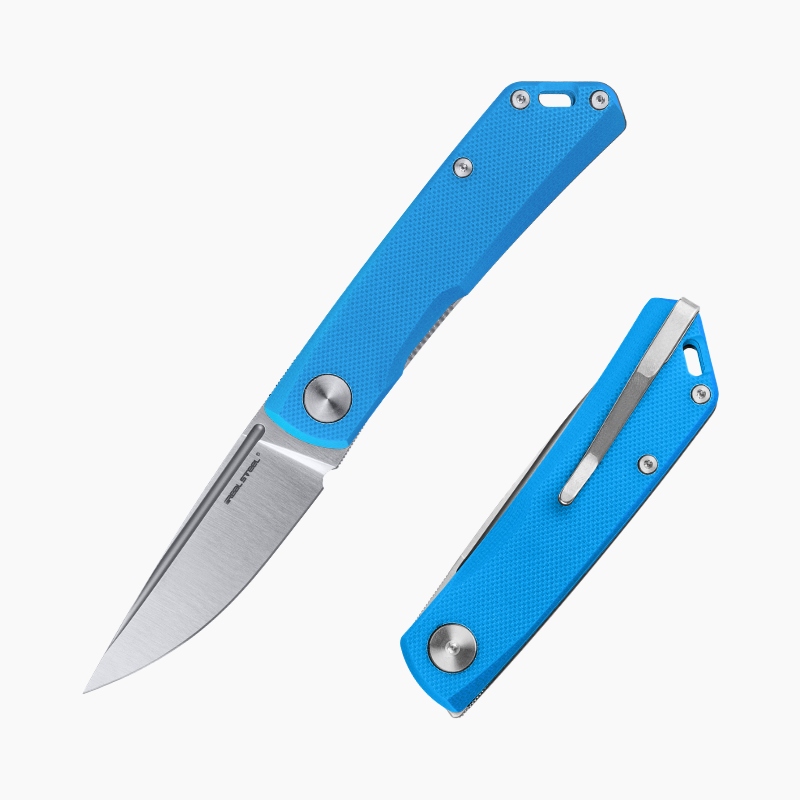 Nůž Real Steel Luna Phantom Flipper Liner Lock Satin D2 Blue G10