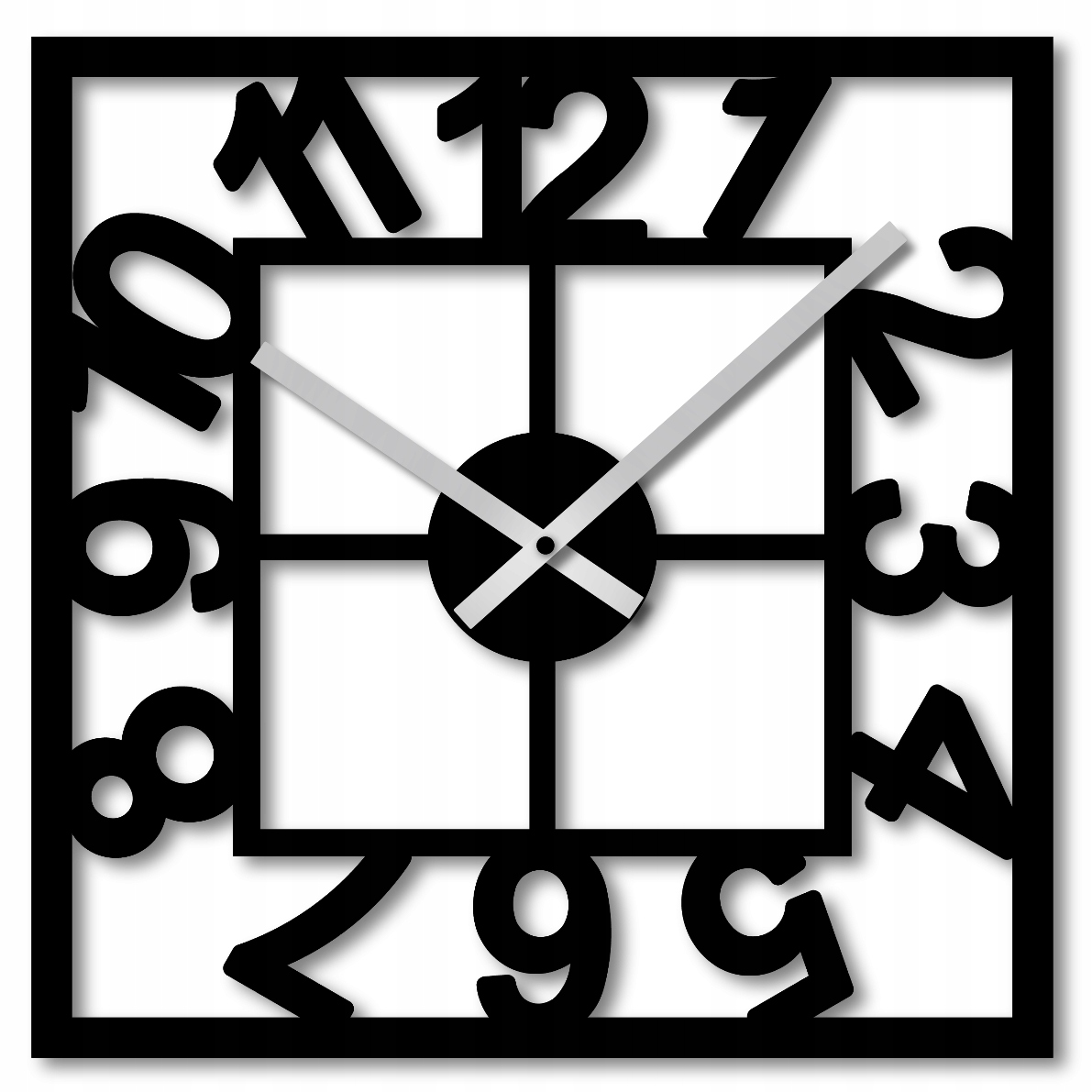 Nástěnné Hodiny 60 cm Nástěnné Hodiny Velké Hodiny Do Obývacího Pokoje Čtvercové Loft