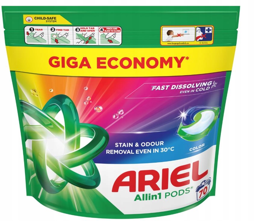 Levně Ariel Pods Color Allin 1 70ks kapsle na praní, barva