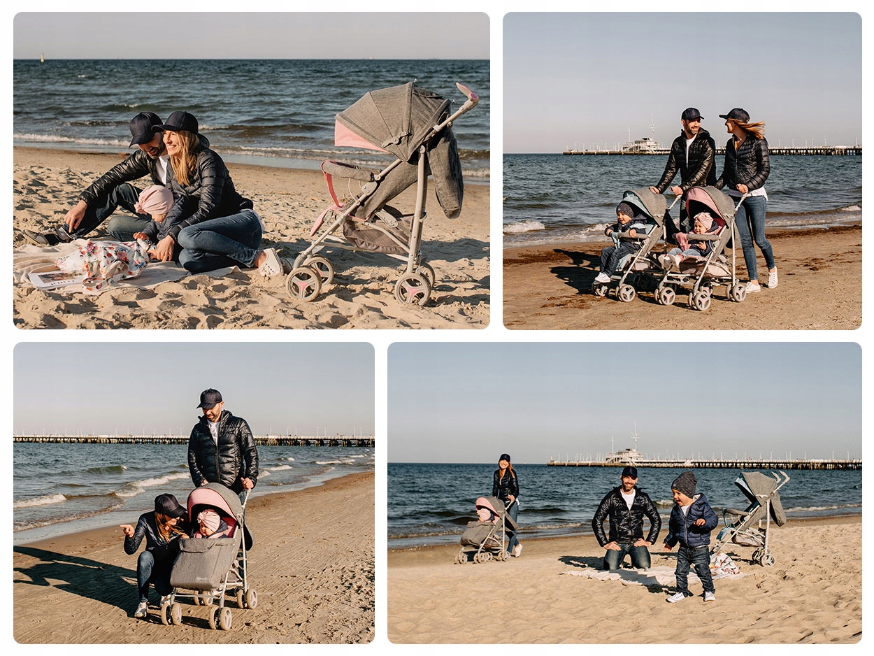 WÓZEK SPACEROWY SPACERÓWKA PARASOLKA LIONELO IRMA szary miętowy Waga wózka 7 kg