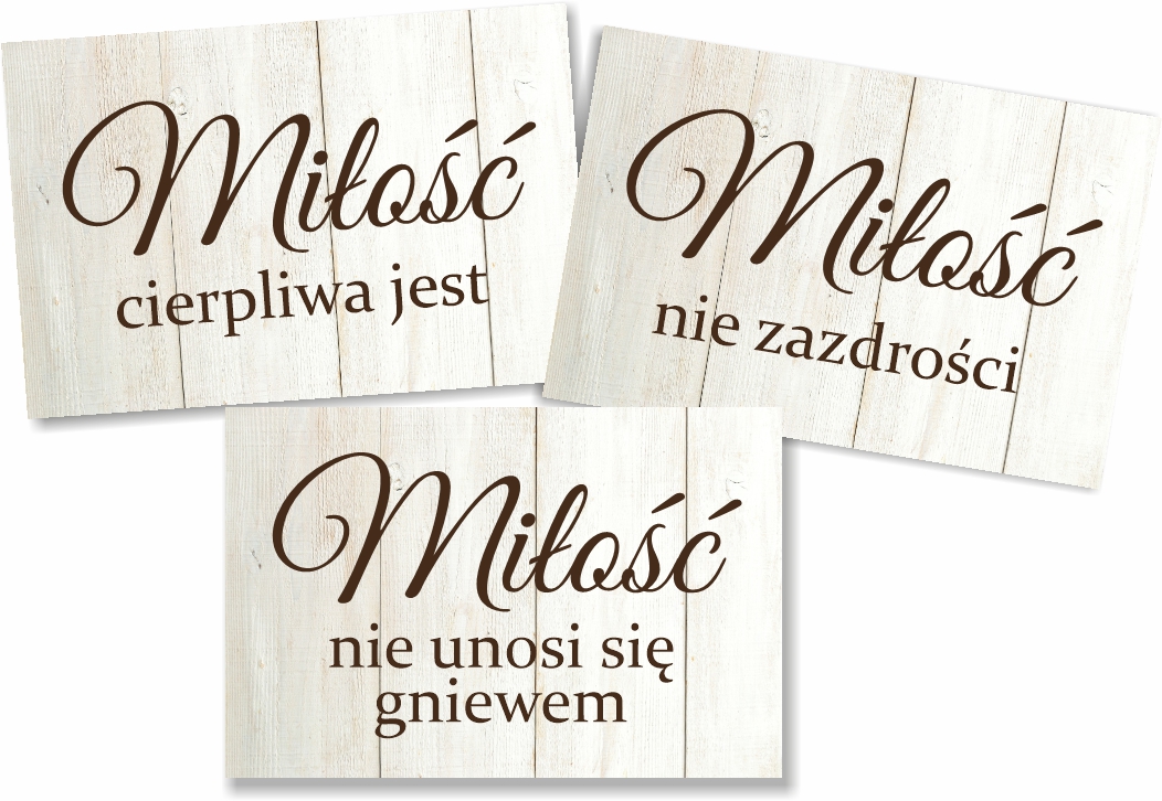 

Zestaw 12 Tabliczek Hymn O Miłości Ślub beż