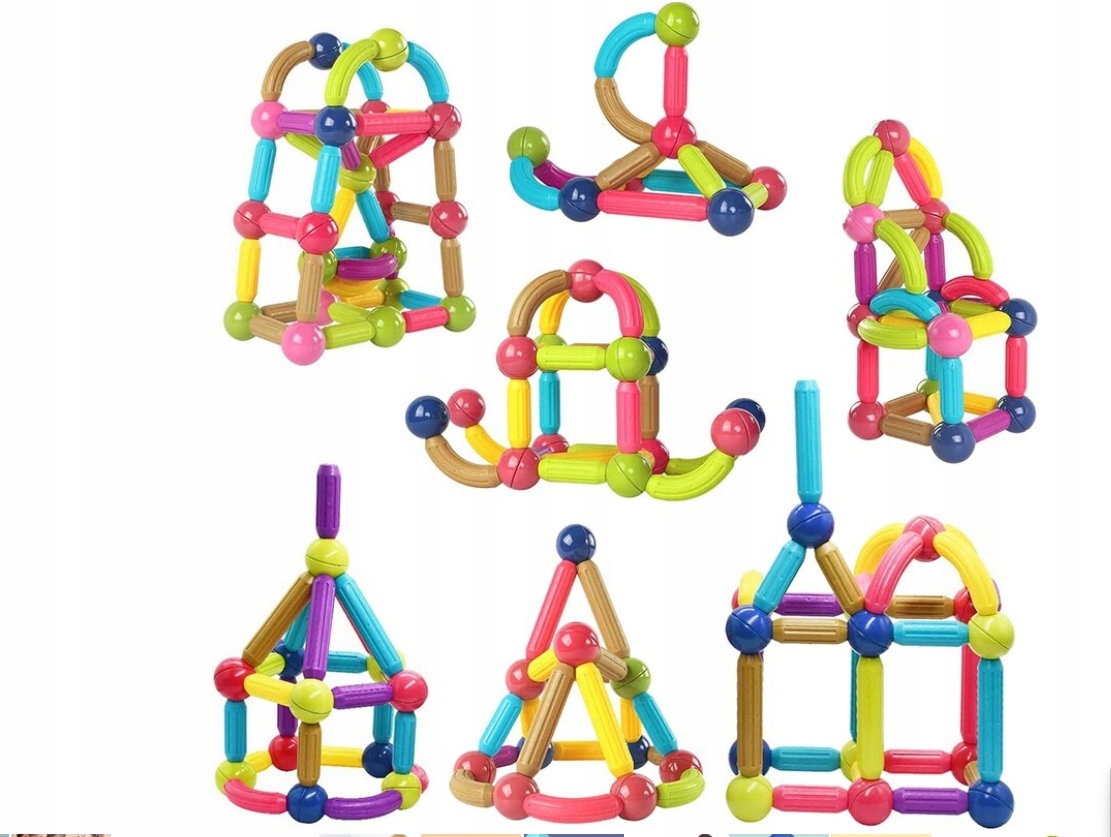 KLOCKI MAGNETYCZNE EDUKACYJNE MAGNETIC STICKS 40el