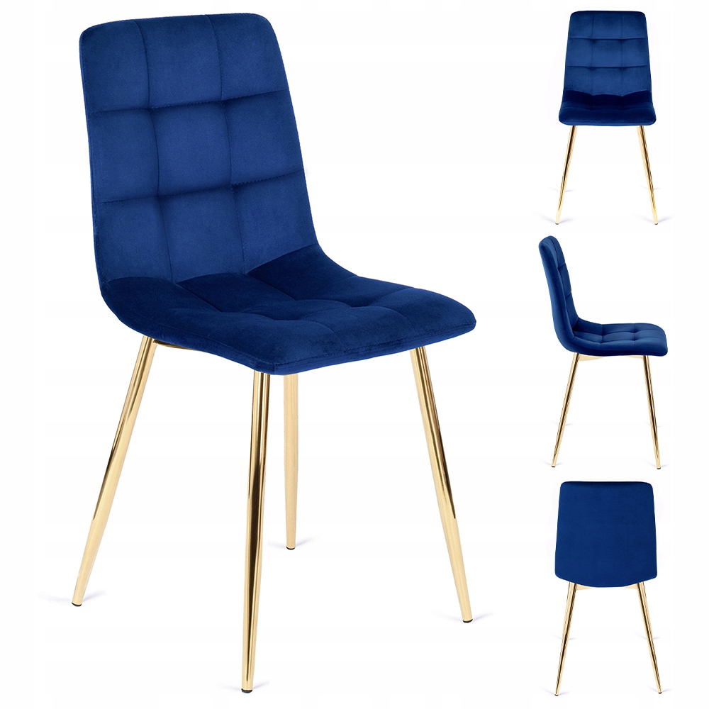 Velurové křeslo York, tmavě modré, čalouněné pro obývací pokoj a jídelnu