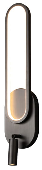 Elyptica Kinkiet Led czarny 48 cm 12W 3000K IP20 lampa ścienna