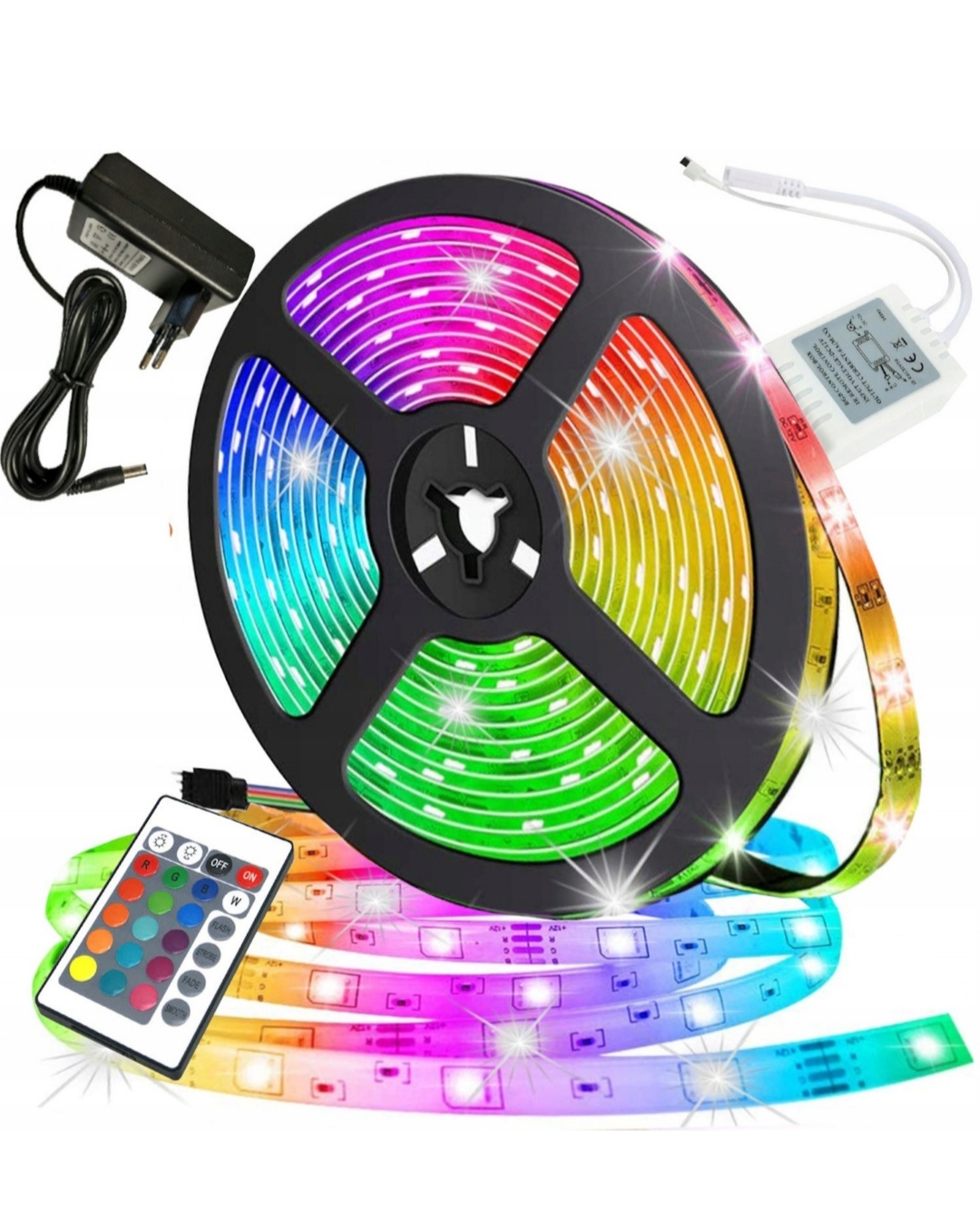 СВЕТОДИОДНАЯ ЛЕНТА RGB SMD ВОДОНЕПРОНИЦАЕМЫЙ 5М ЦВЕТНОЙ + ПУЛЬТ ДИСТАНЦИОННОГО УПРАВЛЕНИЯ