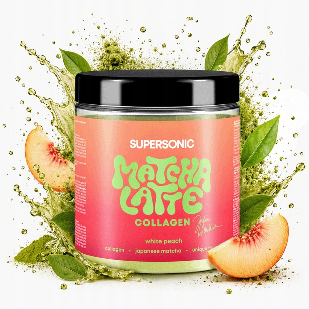 Matcha Latte Collagen Supersonic Peptan japonská Bio broskev 280 g