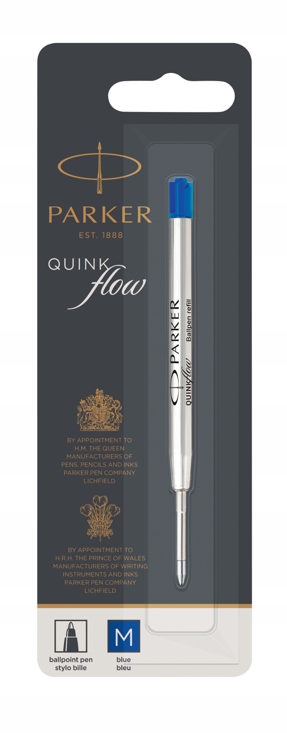 PARKER wkład do DŁUGOPISU NIEBIESKI M Quink Flow