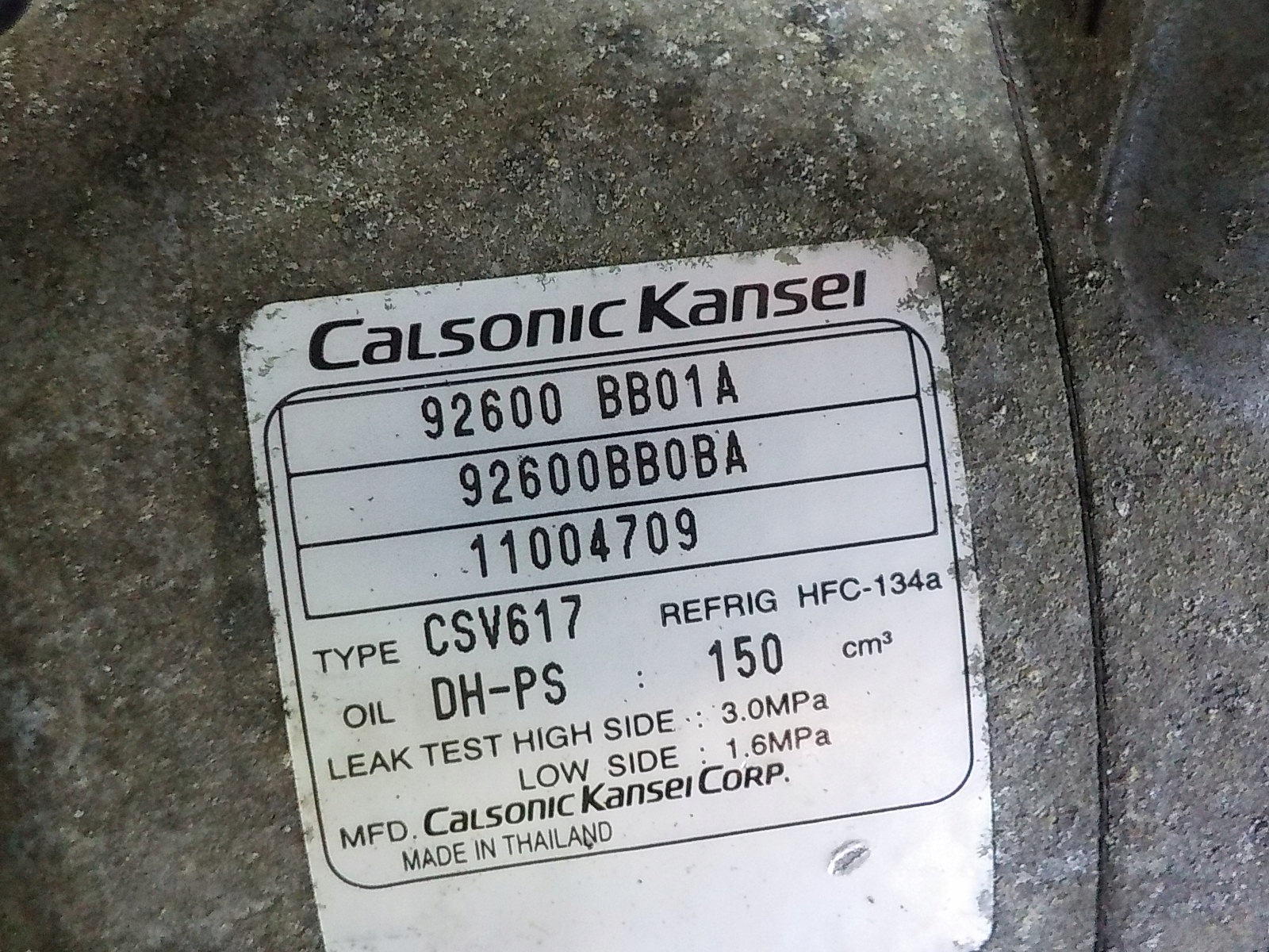 NISSAN QASHQAI 1.6 B air conditioning compressor 92600BB01A