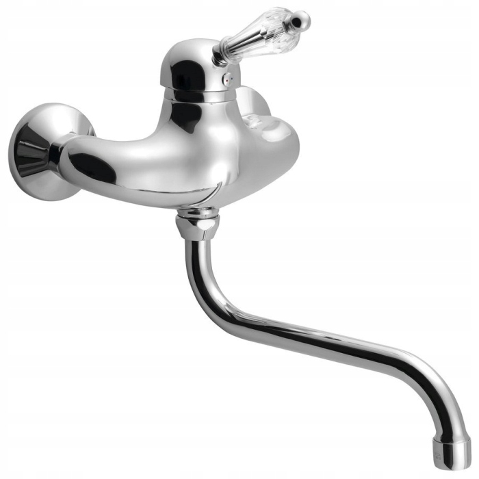 Sapho KIRKE CRYSTAL bateria umywalkowa ścienna chr