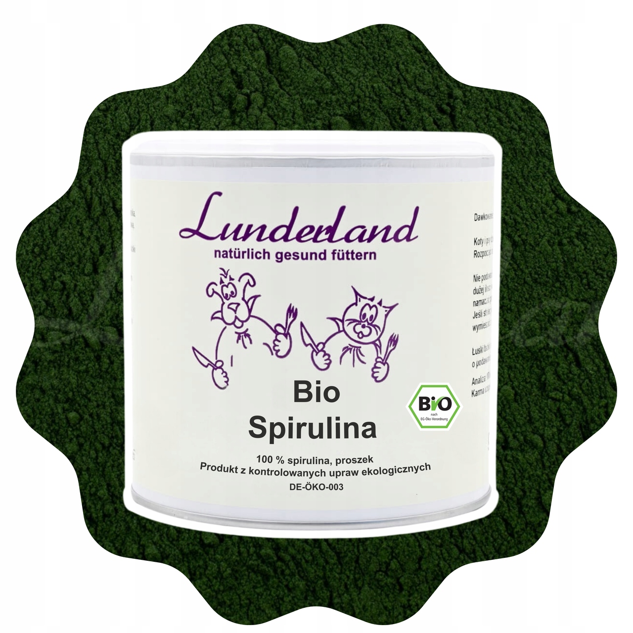 Levně Přírodní spirulina Lunderland Ekologický zdroj bílkovin bohatý na vitamíny