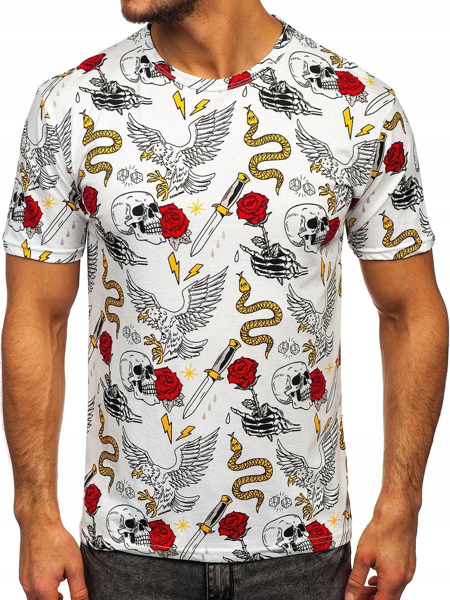 

T-shirt Męski Z Nadrukiem Biały 14900 Denley_xl