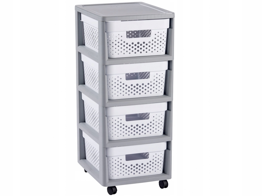 REGAŁ KOMODA SZAFKA PÓŁKA KOSZE 4X11L KÓŁKA KETER