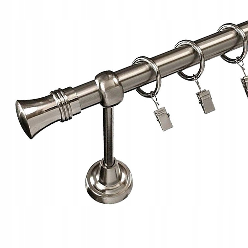 

Karnisz 130 cm metalowy nad okno Srebrny 19 mm