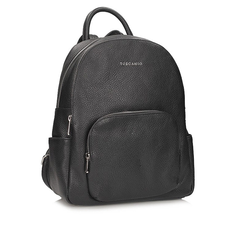 Objemný italský dvoukomorový Batoh Toscanio F161 černý D28